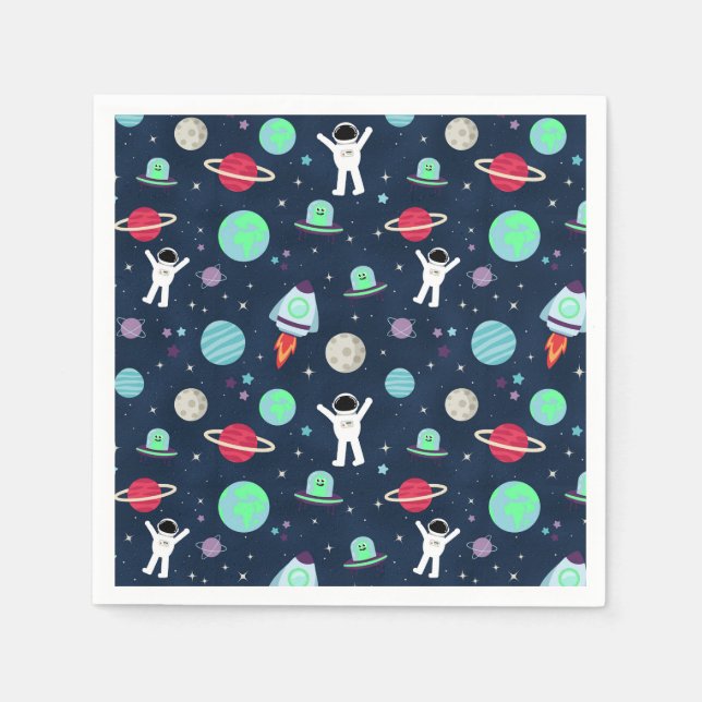 Guardanapo De Papel ilustração de padrão espacial (Frente)