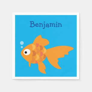 Guardanapo De Papel Ilustração de Peixe Dourada Amigável