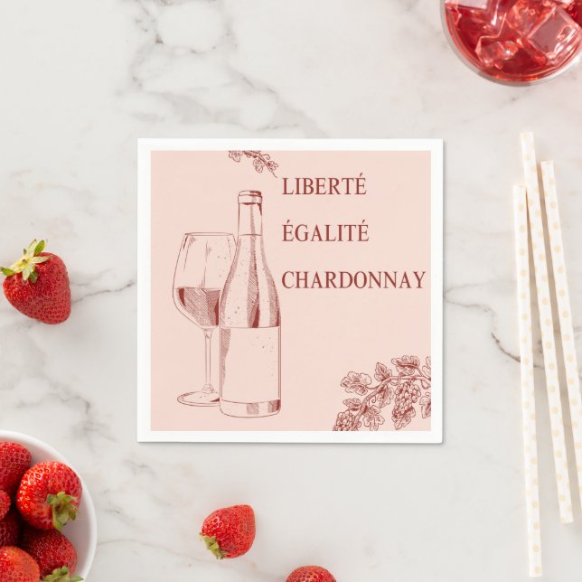 Guardanapo De Papel Ilustração de Vinho Engraçado Liberté Égalité Char (Insitu)