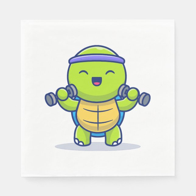 Guardanapo De Papel Ilustração do desenho animado de "Dumbbells" da ta (Frente)