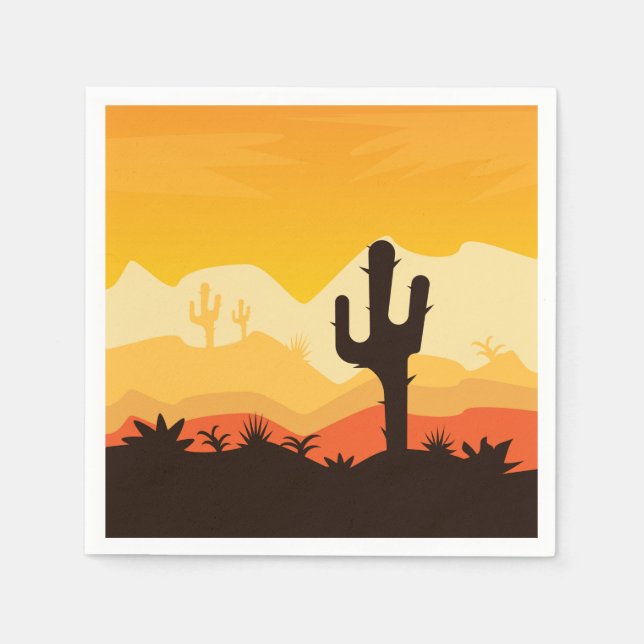Guardanapo De Papel Ilustração do Deserto (Frente)