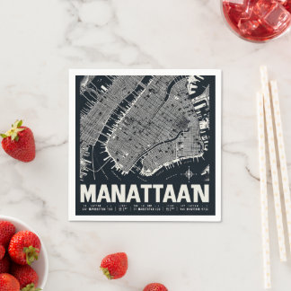 Guardanapo De Papel Ilustração do Mapa de Manhattan