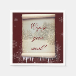 Guardanapo De Papel Ilustração do pergaminho do inverno