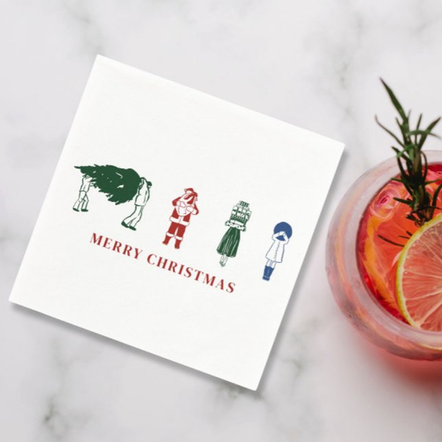 Guardanapo De Papel Ilustração Feliz de Natal (Criador carregado)