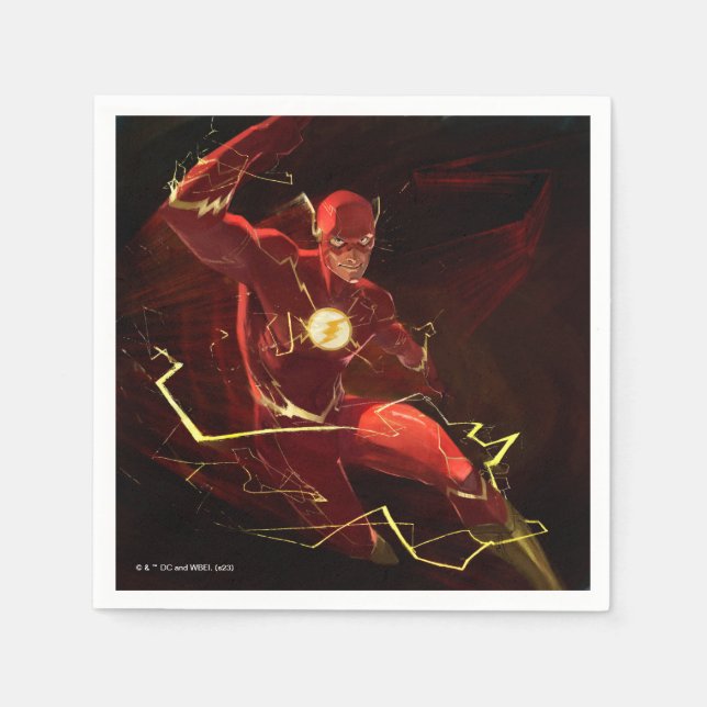 Guardanapo De Papel Ilustração Flash de Crise Infinita (Frente)