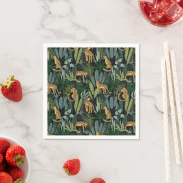 Guardanapo De Papel Ilustração Floresta Selva Leopardo Personalizada S