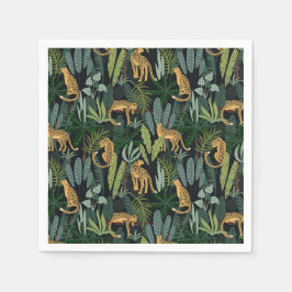 Guardanapo De Papel Ilustração Floresta Selva Leopardo Personalizada S