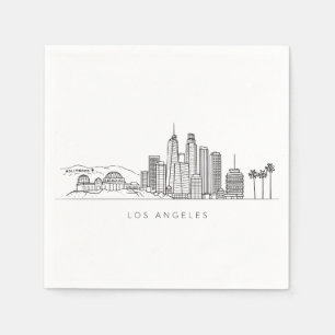 Guardanapo De Papel Ilustração Minimalista do Horizonte de Los Angeles