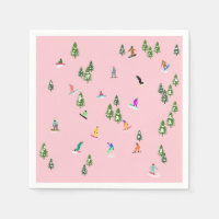 Ilustração rosa de Snowboarders