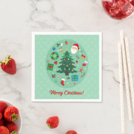 Guardanapo De Papel Ilustrações de Natal Festa de Férias