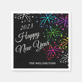 Guardanapo De Papel imã feliz ano novo colorido do script de fogos de 