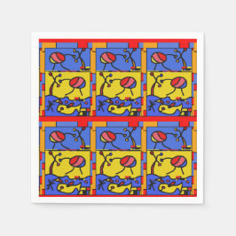 Guardanapo De Papel Imagem com peixes da arte moderna