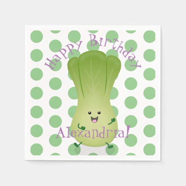 Guardanapo De Papel Imagem de desenho animado bonito de "baby bok choy (Frente)