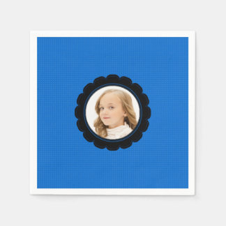 Guardanapo De Papel Imagem de Substituição da Flor Preta Azul