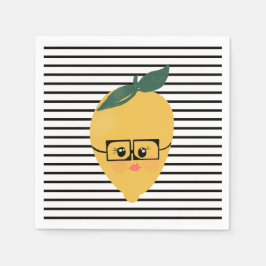 Guardanapo De Papel Imagem engraçada de desenho animado de limão amare