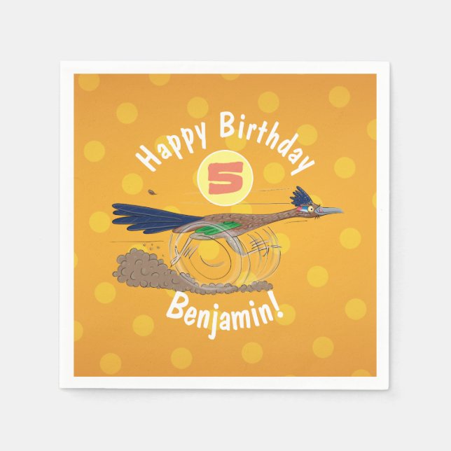 Guardanapo De Papel Imagem engraçada de desenho animado de pássaros (Frente)