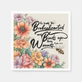 Guardanapo De Papel Imagem Versa Da Bíblia Cristã Psalms 147:3