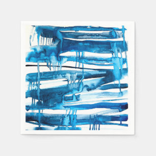Guardanapo De Papel Imagens de cor da água abstrato azul