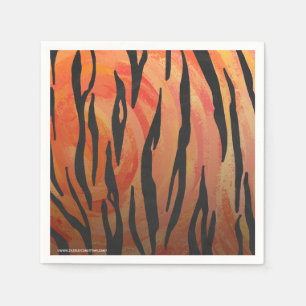 Guardanapo De Papel Impressão alaranjado do tigre e preto quente