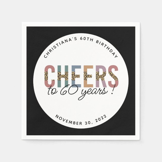 Guardanapo De Papel Impressão alfabética personalizada moderna 60ª Fes (Frente)