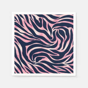 Guardanapo De Papel Impressão Animal Azul-Zebra-Zebra Dourada Elegante