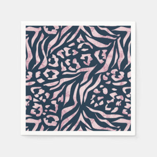Guardanapo De Papel Impressão animal, leopardo, tigre, azul, rosa,