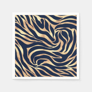 Guardanapo De Papel Impressão Animal Nay-Blue Elegante e Dourada com