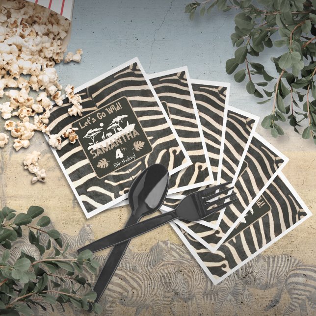 Guardanapo De Papel Impressão Animal Zebra - Papel de Aniversário Napk (Criador carregado)