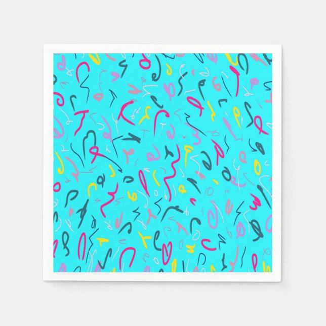 Guardanapo De Papel Impressão azul com Vibes 90s (Frente)