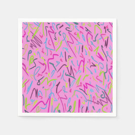 Guardanapo De Papel impressão de 80s Vintage em rosa