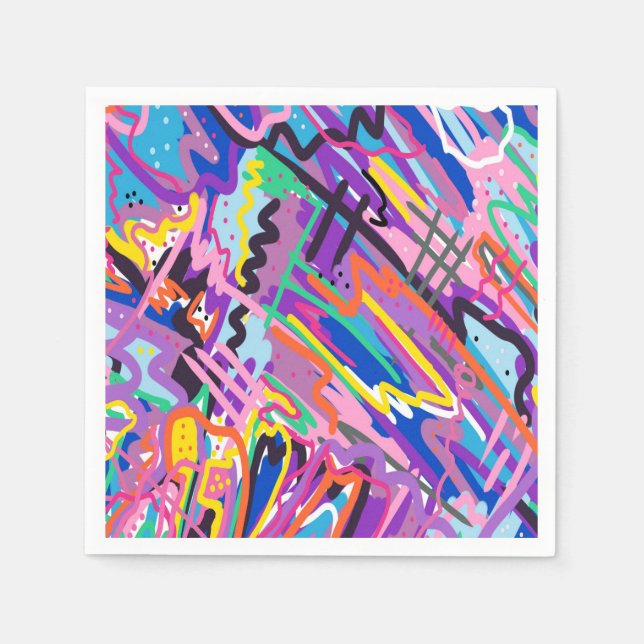 Guardanapo De Papel Impressão de Abstrato de Reprodução de Cores (Frente)