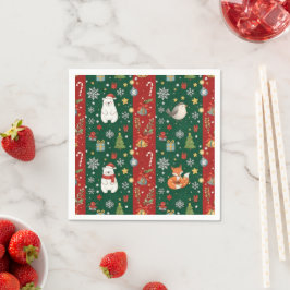 Guardanapo De Papel Impressão de Ano Novo, urso, árvore de Natal, rapo