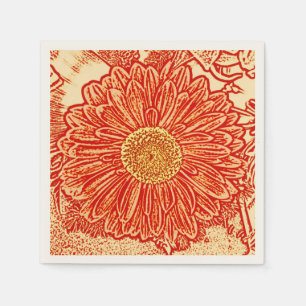 Guardanapo De Papel Impressão de bloco da margarida do Gerbera -