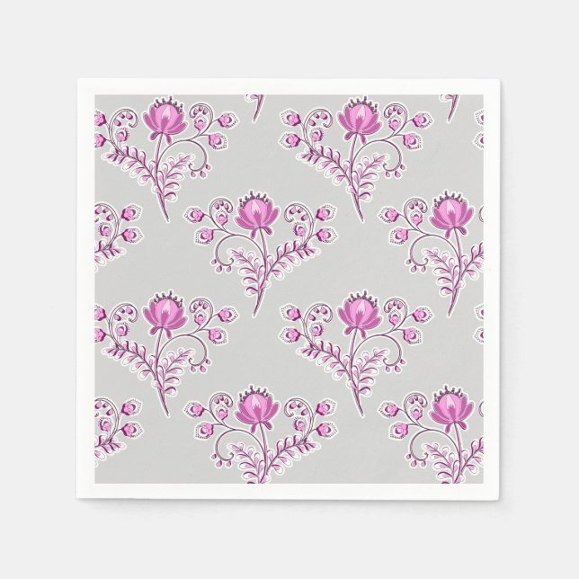 Guardanapo De Papel Impressão de bloqueio floral. (Frente)