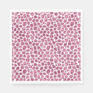 Guardanapo De Papel Impressão de Leopardo com Glama Branco Rosa-Rosa