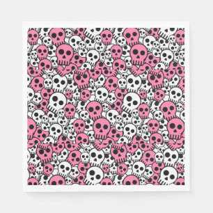 Guardanapo De Papel Impressão de padrão de caveira gótica rosa