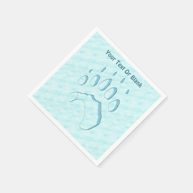 Guardanapo De Papel Impressão de Pata de Urso Polar (Canto)