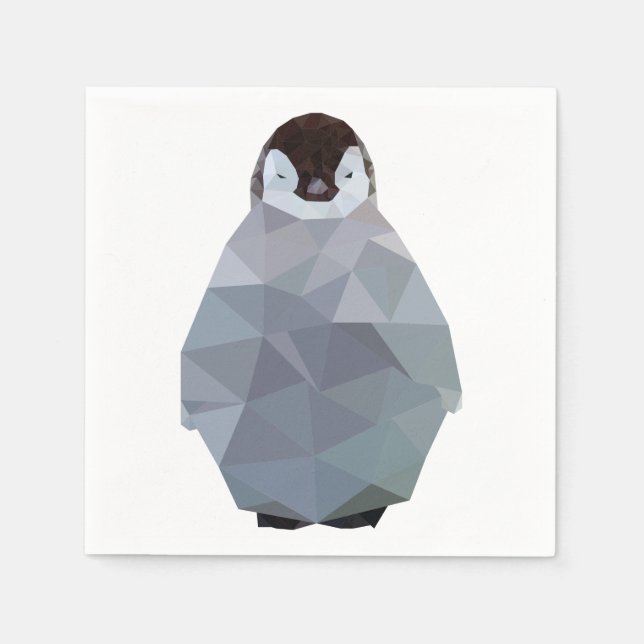 Guardanapo De Papel Impressão de Pinguim Geométrico (Frente)