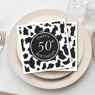 Guardanapo De Papel Impressão de Vaca Negra e Branca 50º Aniversário