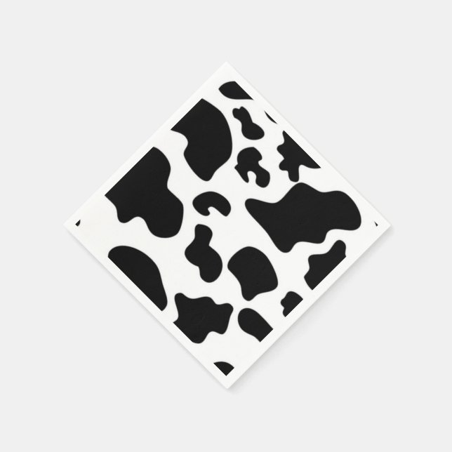 Guardanapo De Papel Impressão de Vaca Preta e Branca (Canto)