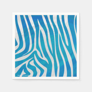 Guardanapo De Papel Impressão de Zebra Azul e Branco