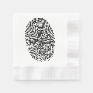 Guardanapo De Papel Impressão Digital Preta Misteriosa