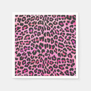 Guardanapo De Papel Impressão do rosa preto e quente do leopardo