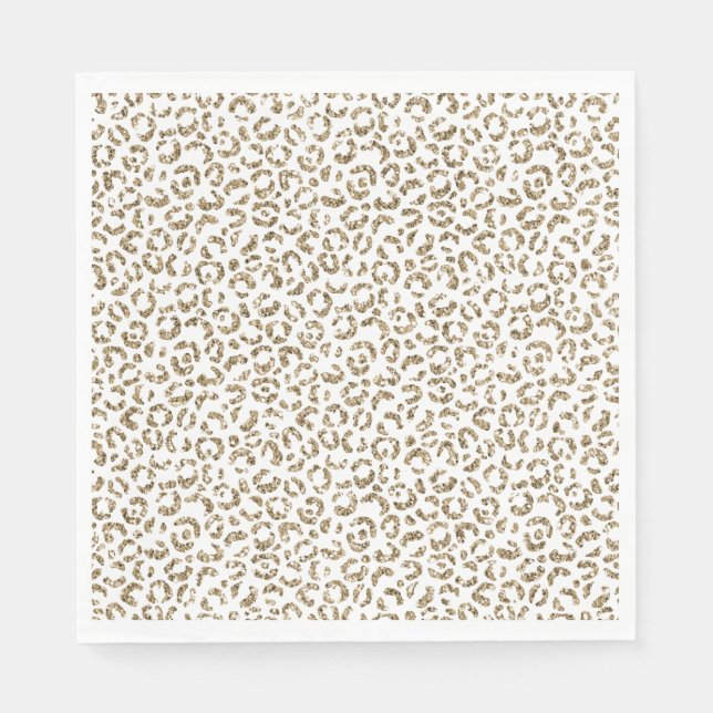 Guardanapo De Papel Impressão Dourada de Leopardo com brilho (Frente)