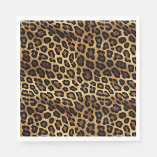Guardanapo De Papel Impressão Dourada de Leopardo Preto-Castanho