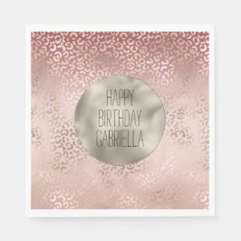 Guardanapo De Papel Impressão Dourada de Ombre-Leopardo Rosa-Rosa-Rosa