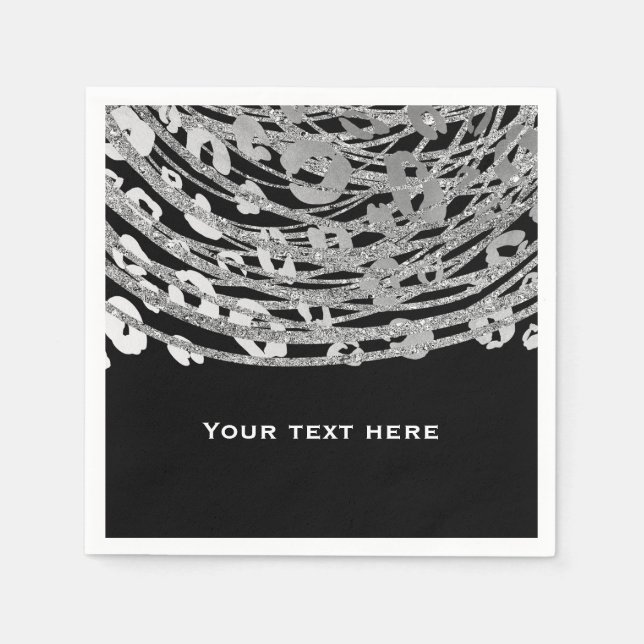 Guardanapo De Papel Impressão Exotic Impressão Party Silver Glam Cheet (Frente)