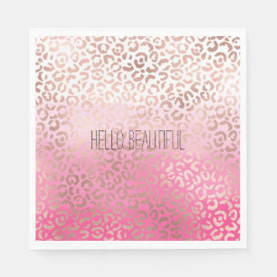 Guardanapo De Papel Impressão Leopard Cor d'Água Rosa Personalizada