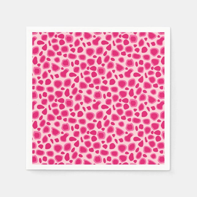 Guardanapo De Papel Impressão Leopard - Fuchsia e rosas claro (Frente)