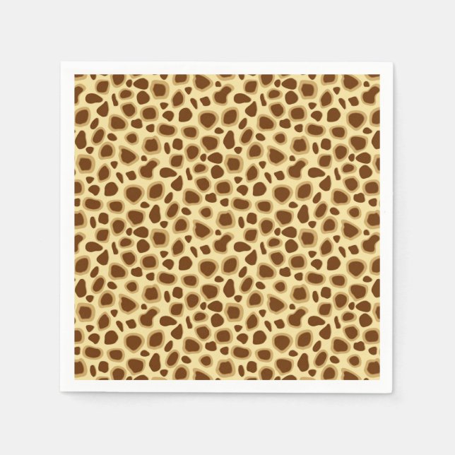 Guardanapo De Papel Impressão Leopardo - Castanho de Chocolate e Banho (Frente)